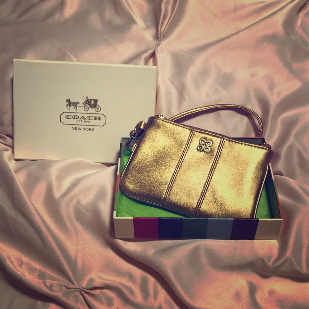 Coach Gold Wristlet